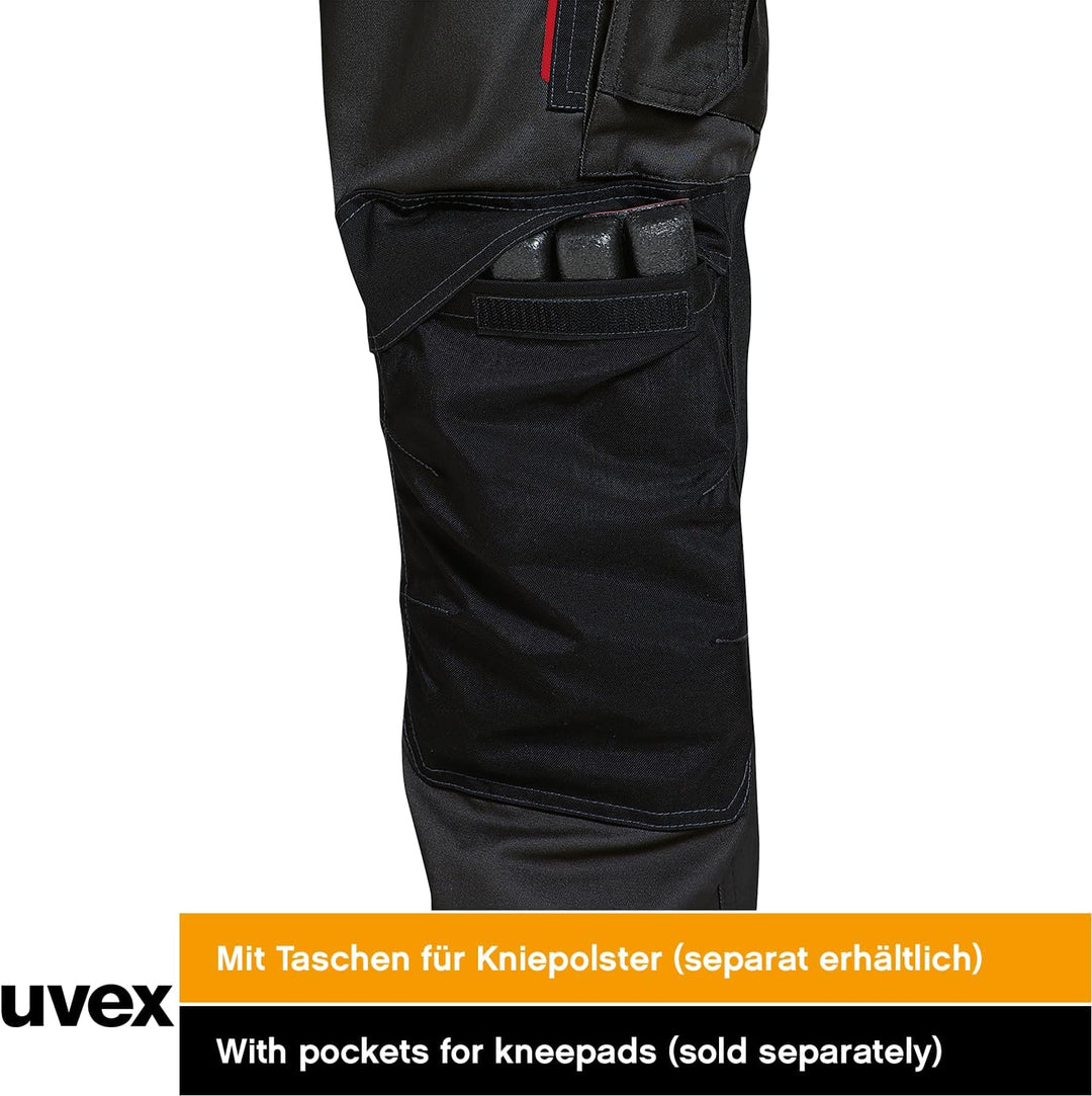 uvex Tune-up Herren-Arbeitshose lang - Männer-Arbeitshosen mit Stretch-Bund - Bundhose mit Kniepolst