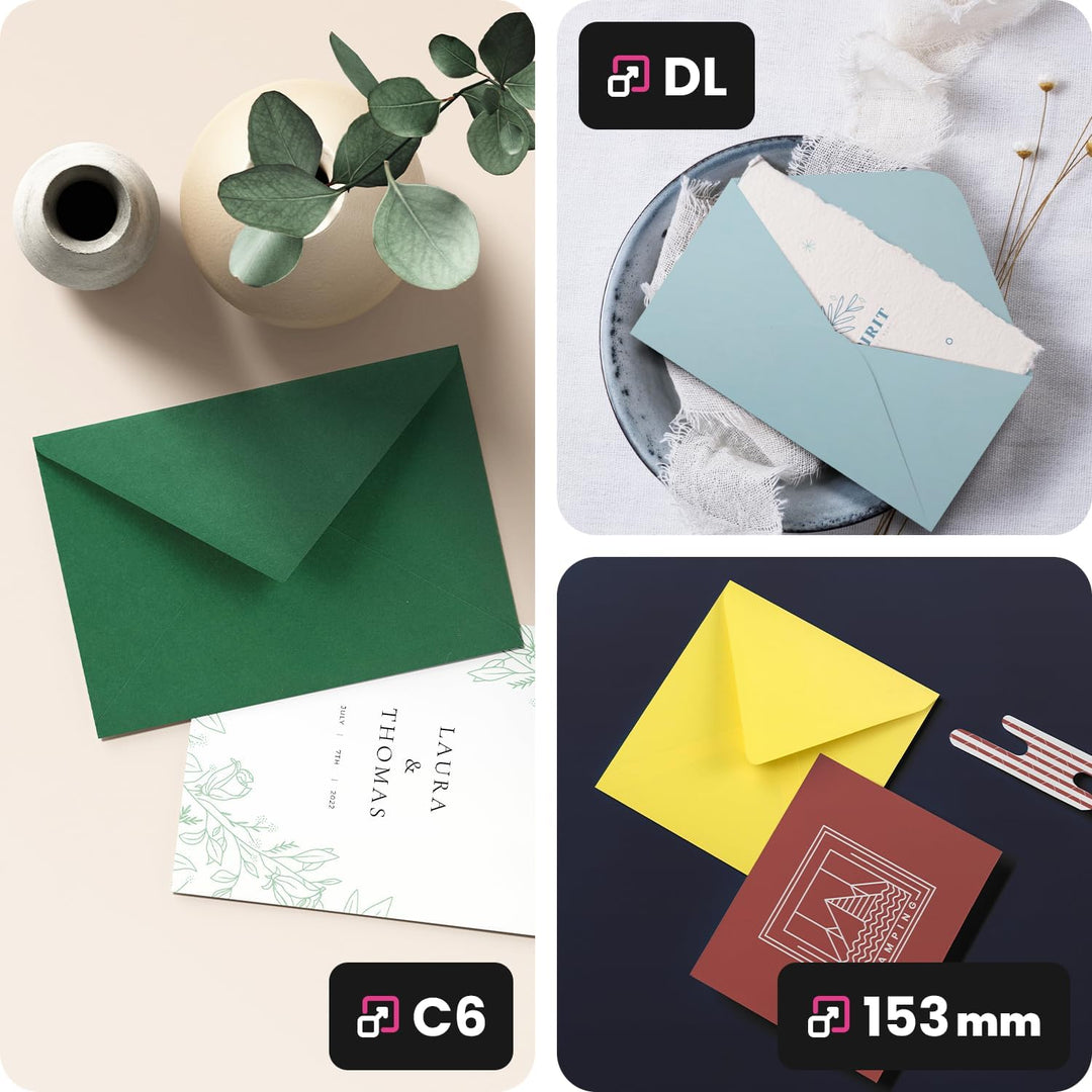 Netuno 100 Briefumschläge Graphit-Dunkel-Grau DIN lang 110 x 220 mm 115g Sirio Color Antracite Brief