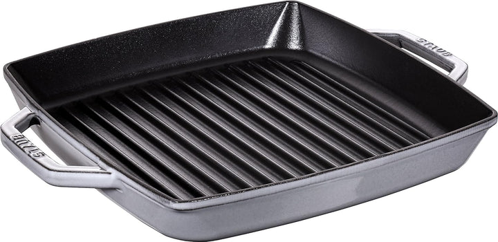 Staub 40511-785-0 Grillpfanne, rechteckige mit zwei Griffen, 33 cm, Gusseisen, grau Grau 49 x 39 x 5