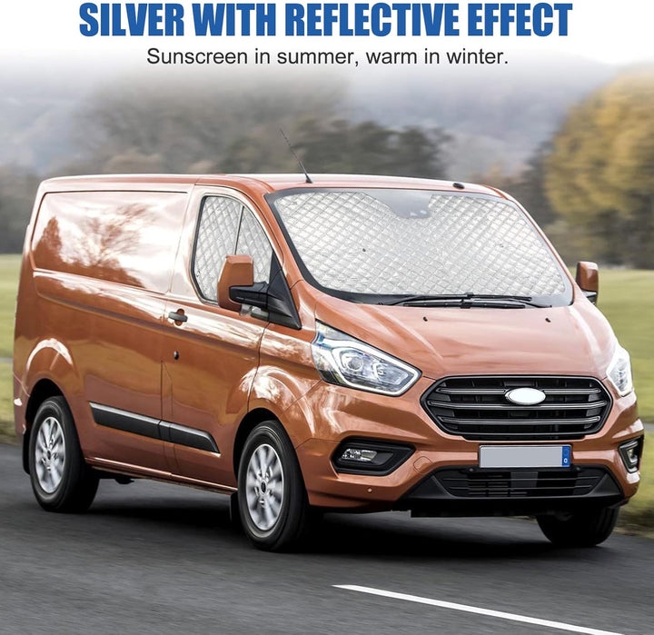 Thermomatte Fahrerhaus Innen für Transit Custom 2012-2024, 3 STK Wasserdicht UV-Proof Sonnenschutz A