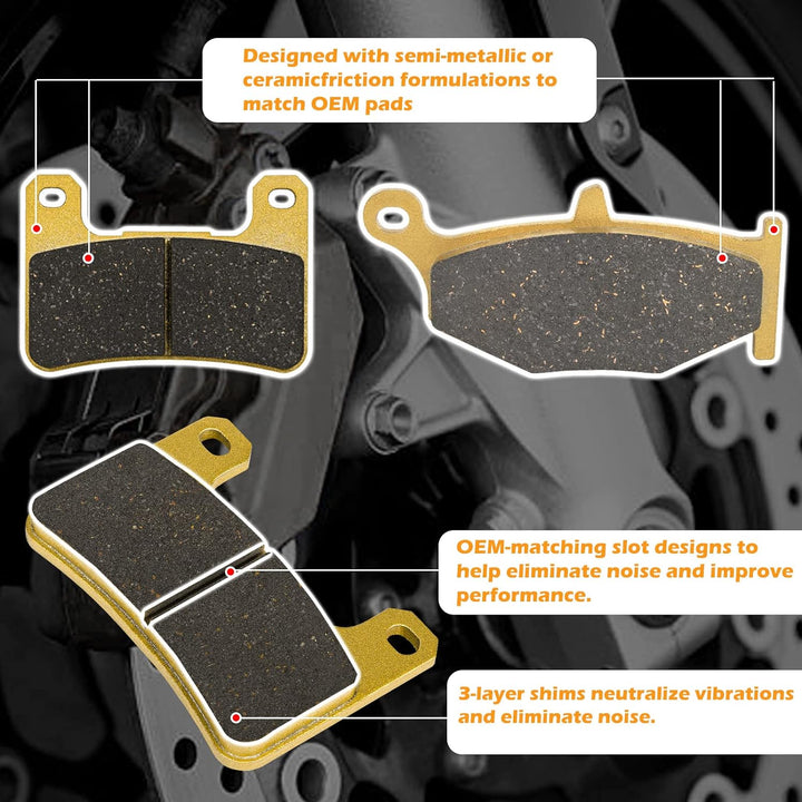 Bremsbeläge vorne und hinten für 2006–2010 Suzuki GSXR600/750, GSXR1000 2007–2008 und GSX1300 2008–2