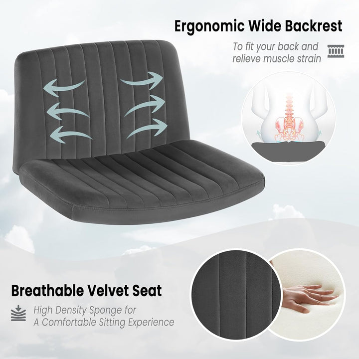 WOLTU Relaxsessel ohne Armlehne, Bürostuhl, Schreibtischstuhl Drehstuhl, ergonomischer Stuhl, Samt S