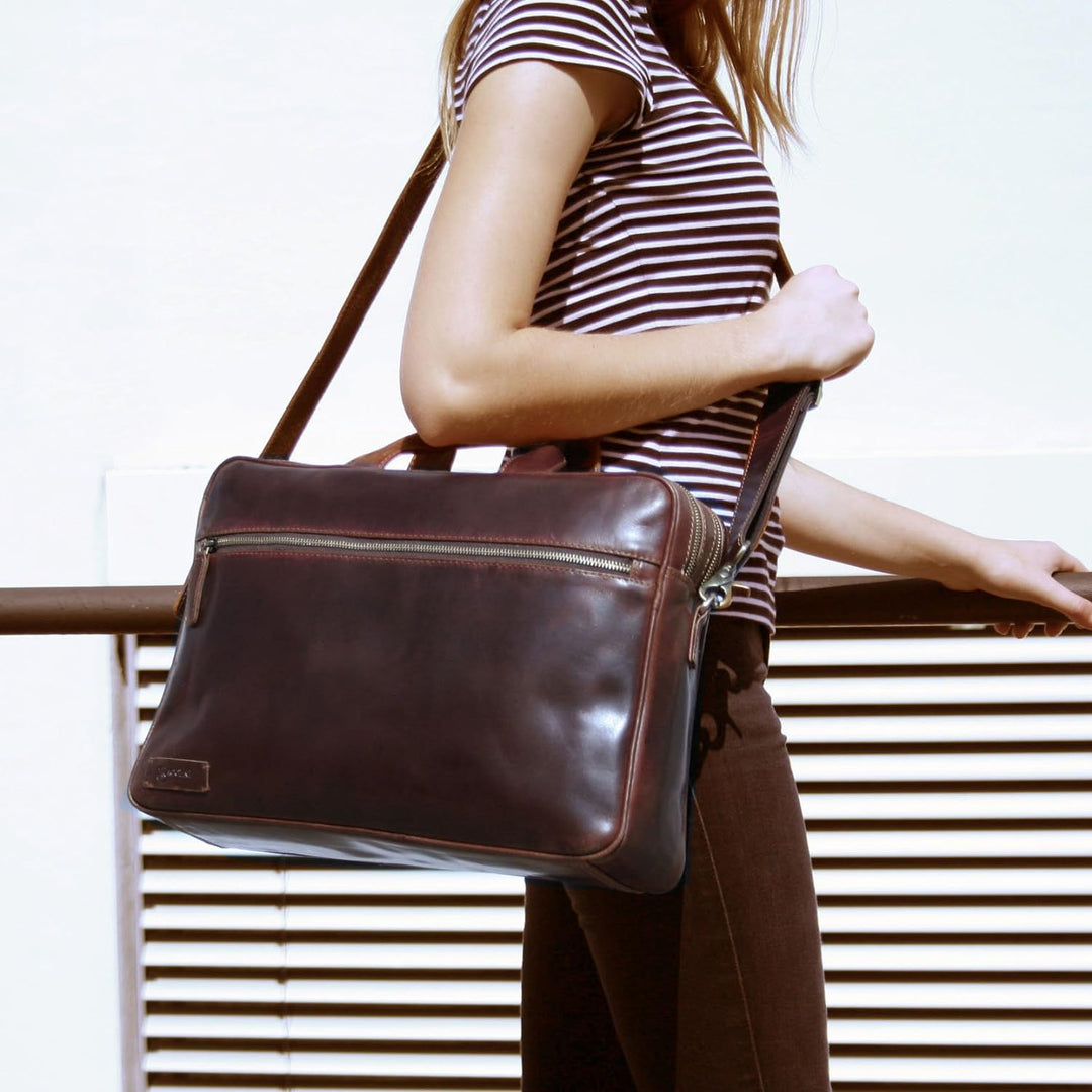 BACCINI Laptoptasche BEN aus Premium Leder I Business-Tasche gross für Herren 15 Zoll Laptop-Fach I