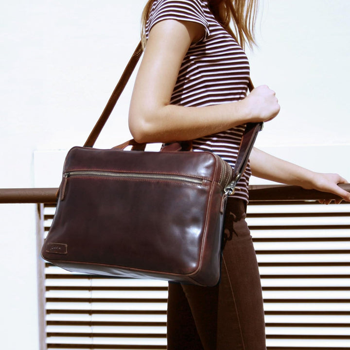 BACCINI Laptoptasche BEN aus Premium Leder I Business-Tasche gross für Herren 15 Zoll Laptop-Fach I