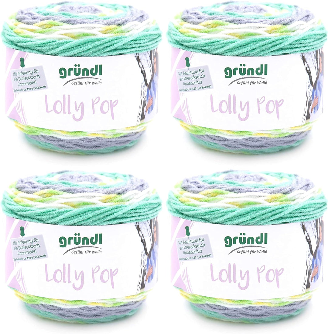 Gründl Lolly Pop Häkel- und Strickgarn (Wollähnliches und waschbares Universalgarn 100% Polyacryl, 1