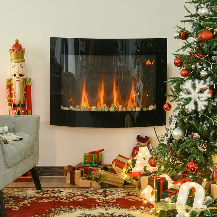 HOMCOM Elektrokamin Kamin Kaminofen Elektrischer 2 Leistungsstufen einstellbar 900/1800 W LED 65 x 1