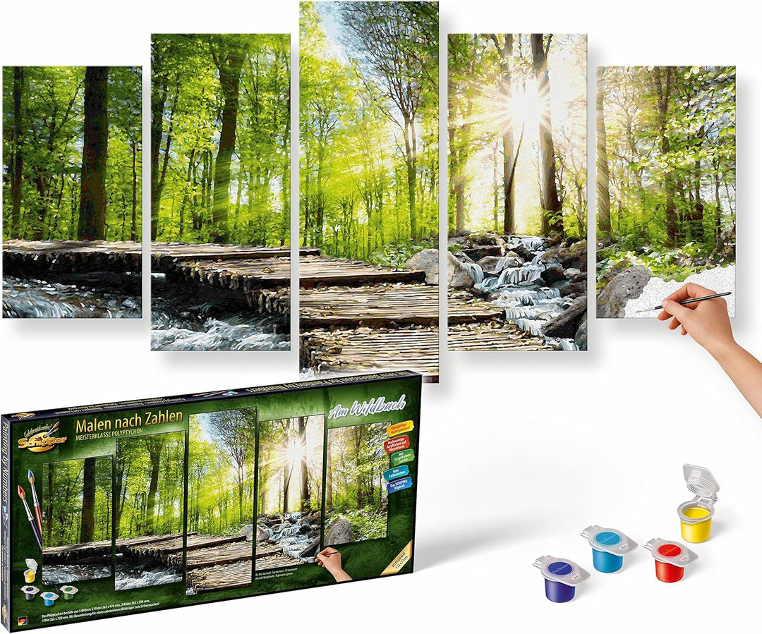 Schipper 609450774 Malen nach Zahlen - Am Wildbach - Bild malen für Erwachsene, inklusive Pinsel und