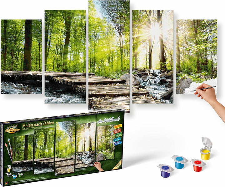 Schipper 609450774 Malen nach Zahlen - Am Wildbach - Bild malen für Erwachsene, inklusive Pinsel und