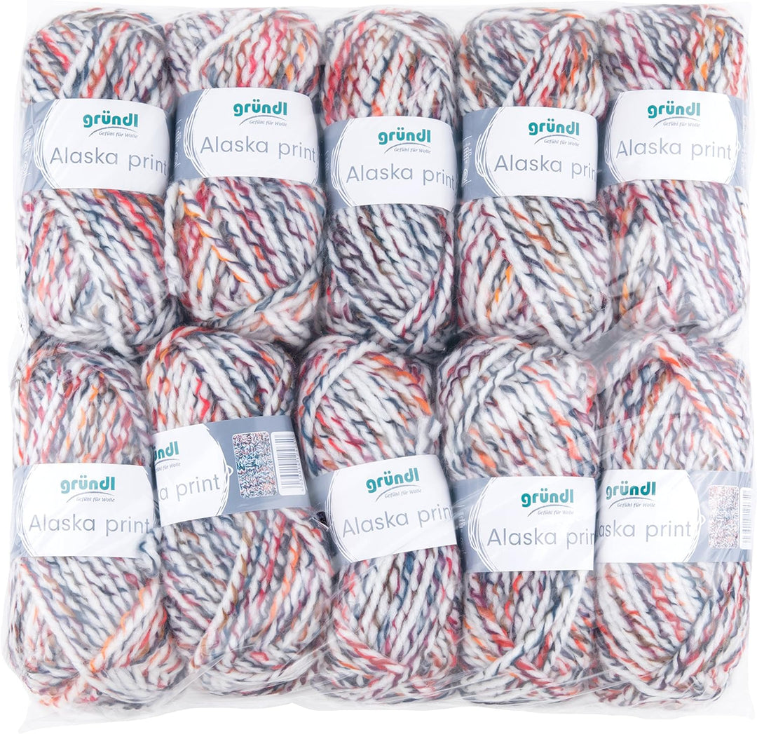 Gründl Alaska print (Strick- und Häkelgarn mit wollartigem Charakter aus 80 % Polyacryl und 20 % Wol