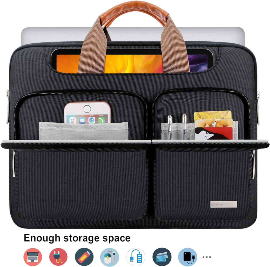 Lacdo 15.6 Zoll 360° Rundumschutz Laptop Schultertasche Hülle für Lenovo Ideapad/ThinkPad 15, ASUS V