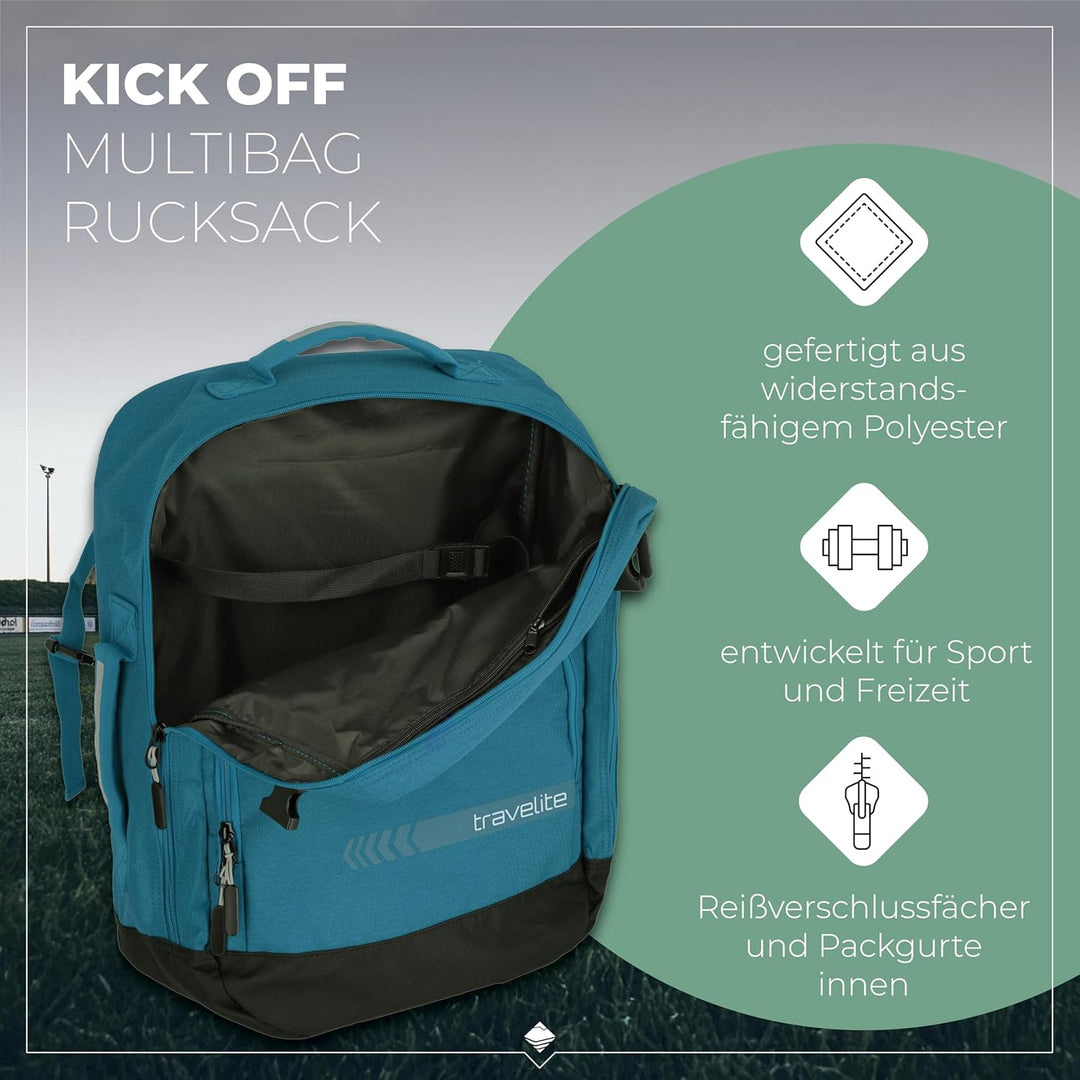 travelite Handgepäck Rucksack/Tasche erfüllt IATA Bordgepäck Mass, Gepäck Serie Kick Off: Praktische