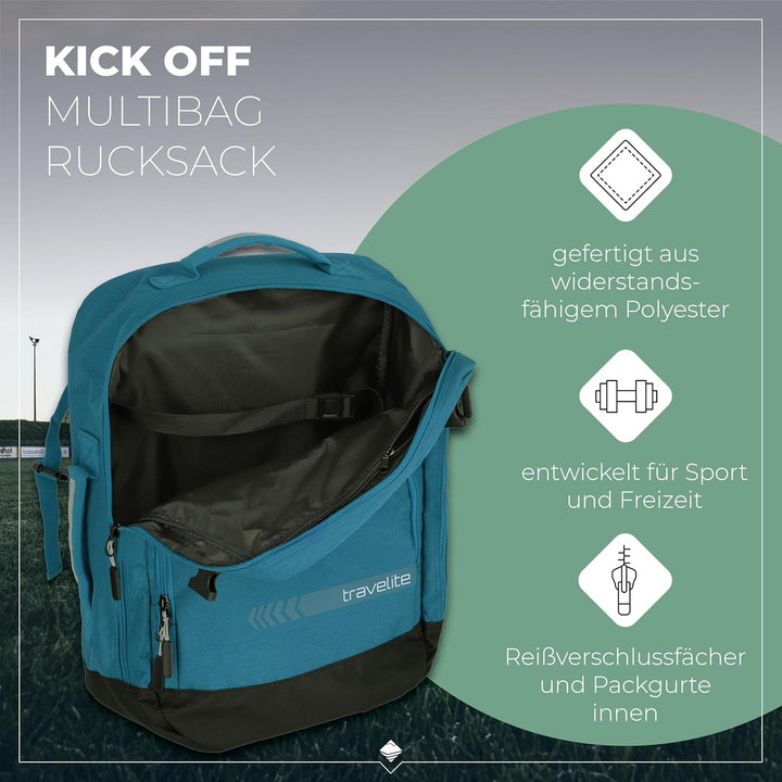 travelite Handgepäck Rucksack/Tasche erfüllt IATA Bordgepäck Mass, Gepäck Serie Kick Off: Praktische