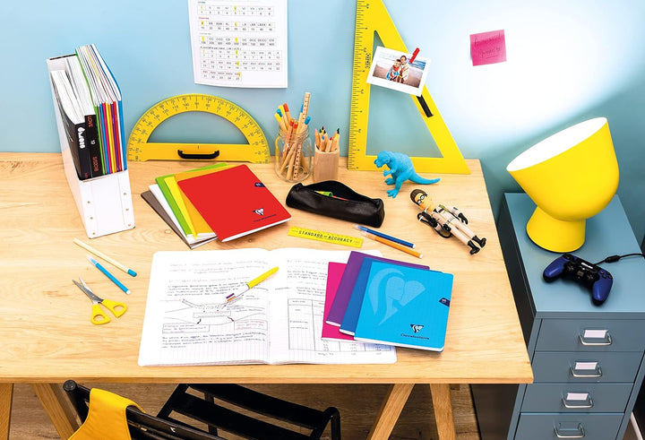 Clairefontaine 333362C - Packung mit 10 Heften Mimesys DIN A4+, 24x32cm, 48 Blatt kariert, 90g, Einb