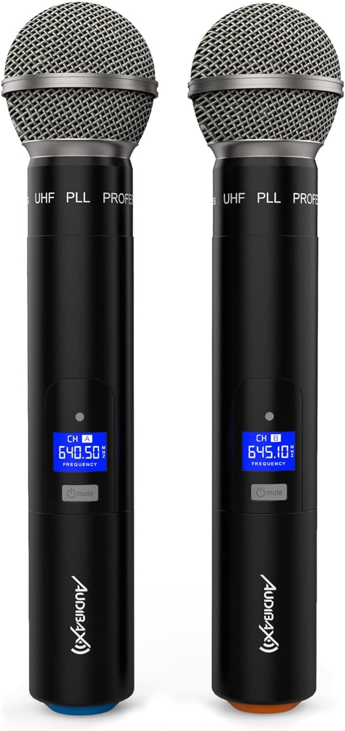 Audibax Sidney 500 B Micrófono Inalámbrico Profesional UHF Doble Mano + Maleta