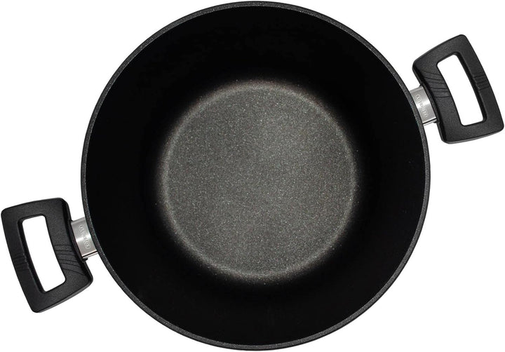 Eurolux Guss-Topf Ø 28 cm - ca. 8,5 Liter - grosser hoher Universal-Koch-Topf Aluguss mit Beschichtu