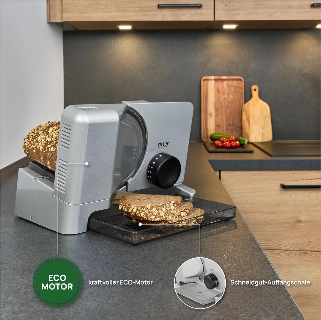 ritter E 16 E Elektrischer Allesschneider & Brotschneidemaschine aus Metall mit elektrolytisch polie