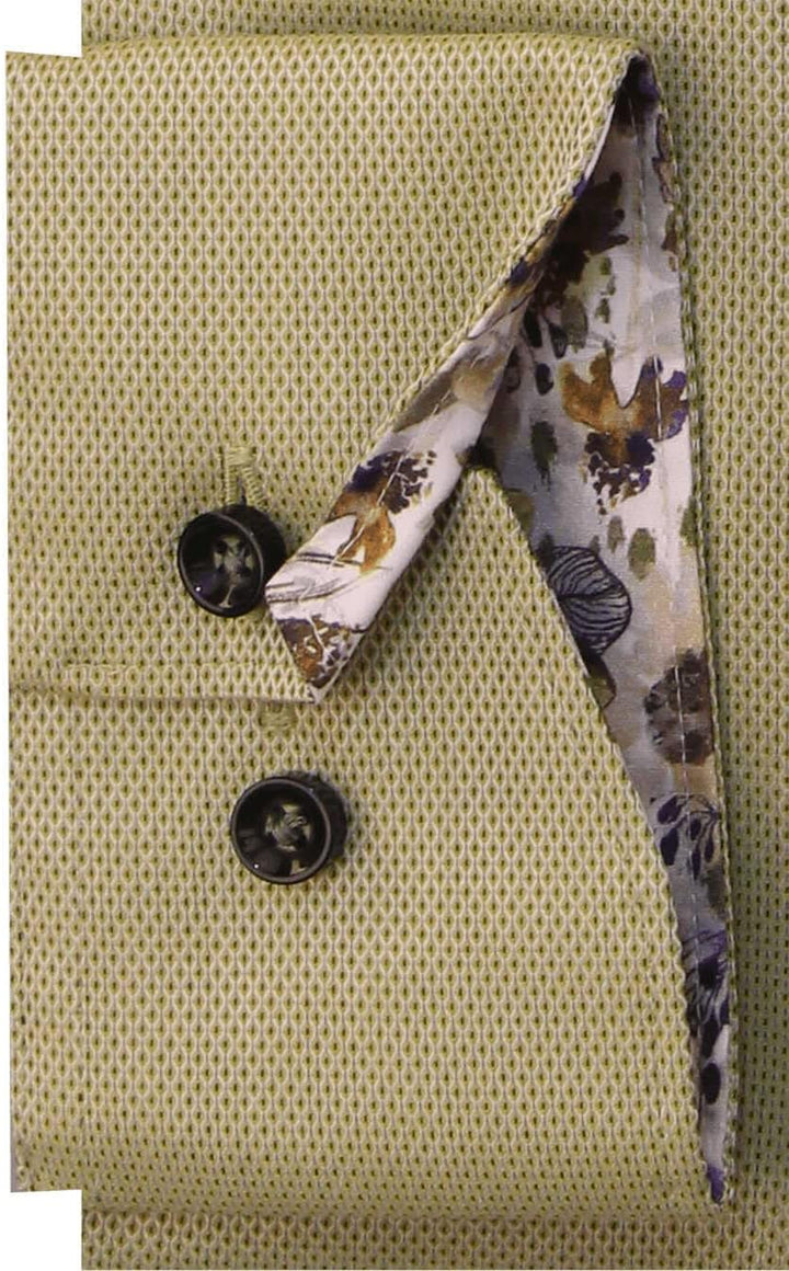 OLYMP Luxor modern fit Hemd Langarm New Kent Kragen Struktur gelb 41 12, 41 12