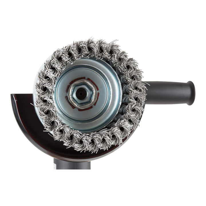STIER Topfbürste Stahl, gezopfter Draht, für Winkelschleifer, Ø 100 mm, M14, Drahtstärke 0,5 mm, Dra