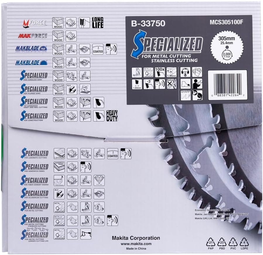 Makita Specialized Saegeblatt, 305 mm x 1 Zoll, 100Z, B-33750
