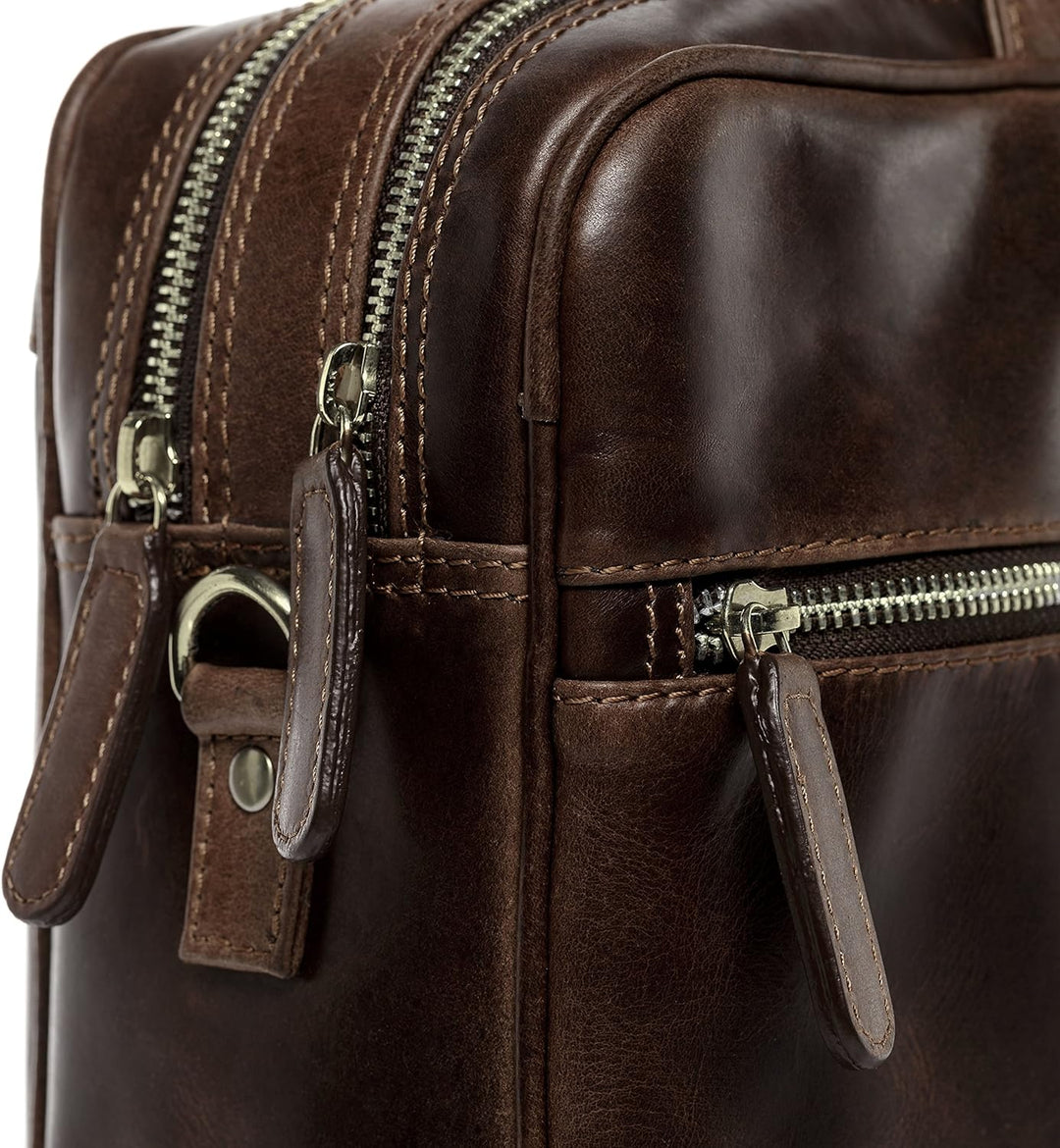 BACCINI Laptoptasche BEN aus Premium Leder I Business-Tasche gross für Herren 15 Zoll Laptop-Fach I