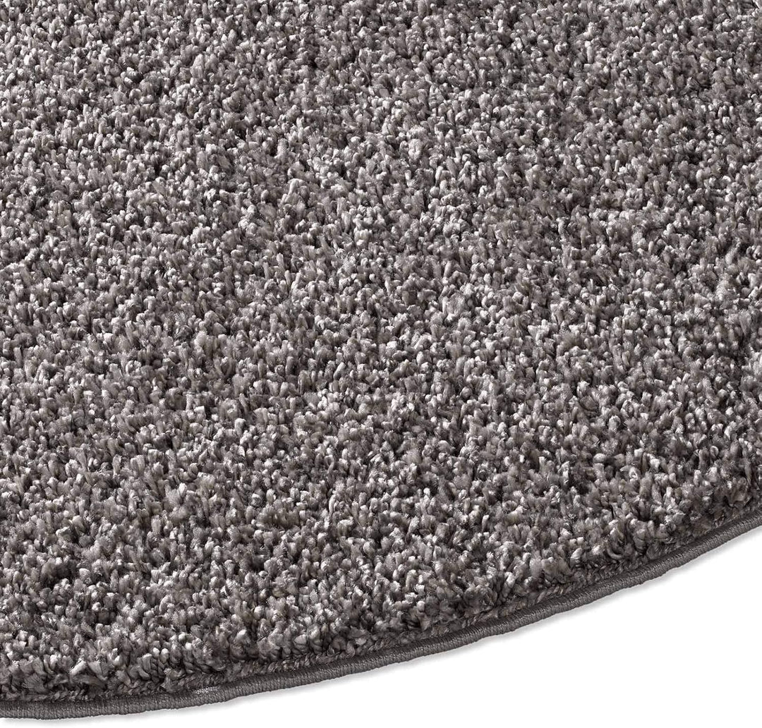 Taracarpet Shaggy Teppich Wohnzimmer Venezia Hochflor Langflor Teppiche modern Anthrazit 120 cm rund