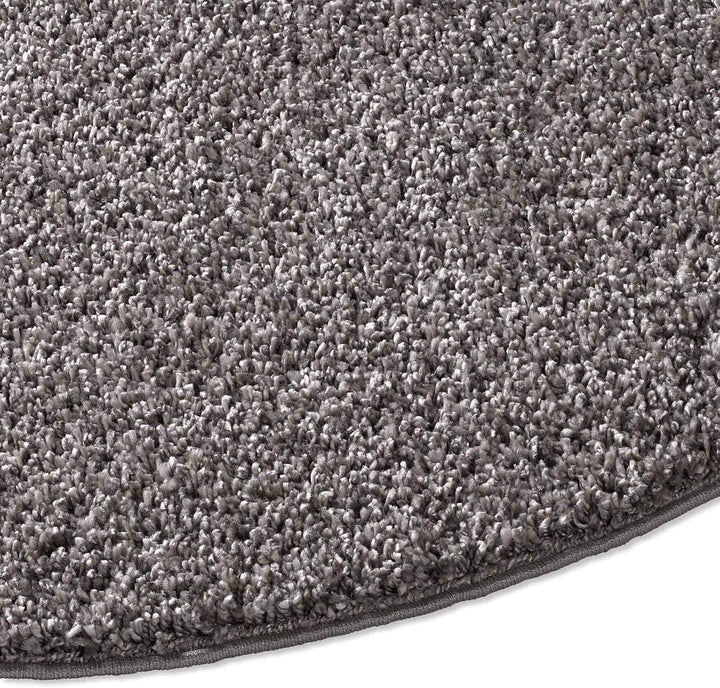 Taracarpet Shaggy Teppich Wohnzimmer Venezia Hochflor Langflor Teppiche modern Anthrazit 120 cm rund