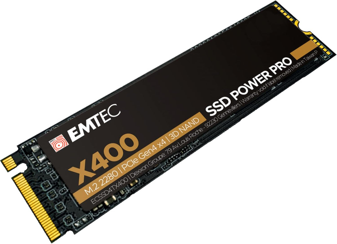 Emtec ECSSD2TX400 – Interne SSD – M.2 2280 NVMe – PCIe Gen4x4 – X400 Power Pro Kollektion – 2TB, 2TB