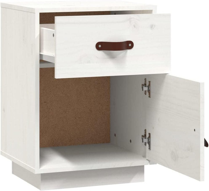 FIRBNUS Bedside Table Nachtkonsole Beistelltisch mit Stauraum Night Stand Nachttische 2er Set Weiss