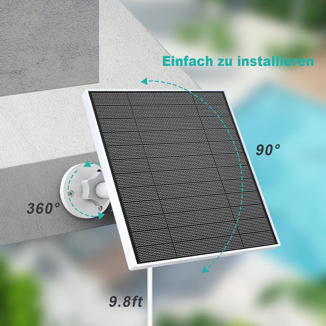 Solarpanel für Eufy Kamera, 5W Solarpanel für Eufycam kompatibel mit Eufycam 3/3C/2/2 Pro/2C/2C Pro/
