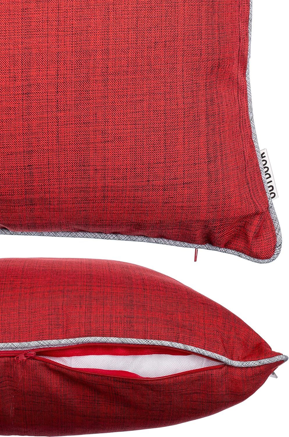 Brandsseller Outdoor Garten Kissen Dekokissen mit Paspel - Leinenoptik Uni Schmutz- und Wasserabweis