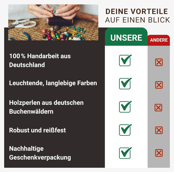 beadstars Perlen Handykette Universal zum Umhängen inkl. Patch und Geschenkbox, handgefertigt in Deu