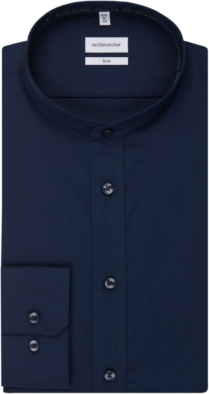 Herren Business Hemd Slim Extra Langer Arm Kentkragen Bügelfrei 100% Baumwolle Business Hemd Dunkelb