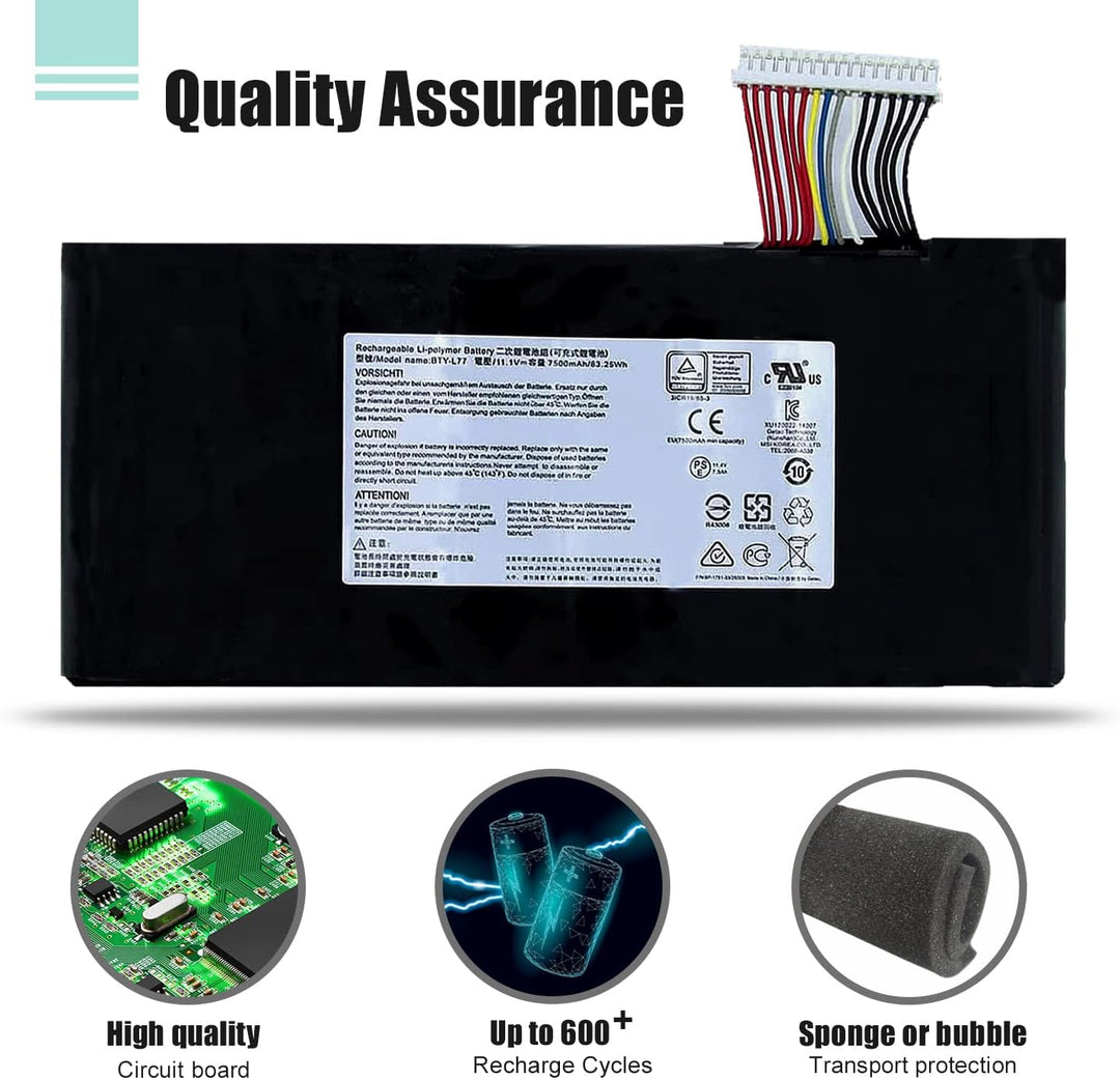 BTY-L77 Laptop Akku für MSI GT72 2PC 2PE 2QD 2QE 6QD 6QE GT72S G-037 6QD 6QE 6QF GT72VR 6RD 6RE 7RD