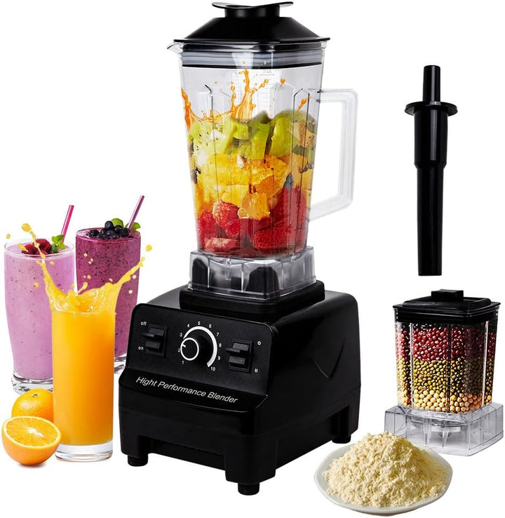 1500 W Standmixer, 2 L professioneller Mixer, Smoothie-Maker-Kombination mit 600 ml Mahlbecher, 6 sc