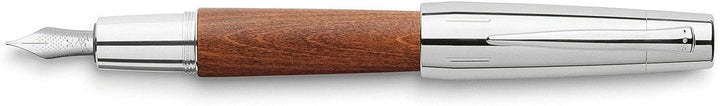 Faber-Castell 148202 - Füllfederhalter e-motion Holz / Chrom, Feder: EF, inklusive Geschenkverpackun