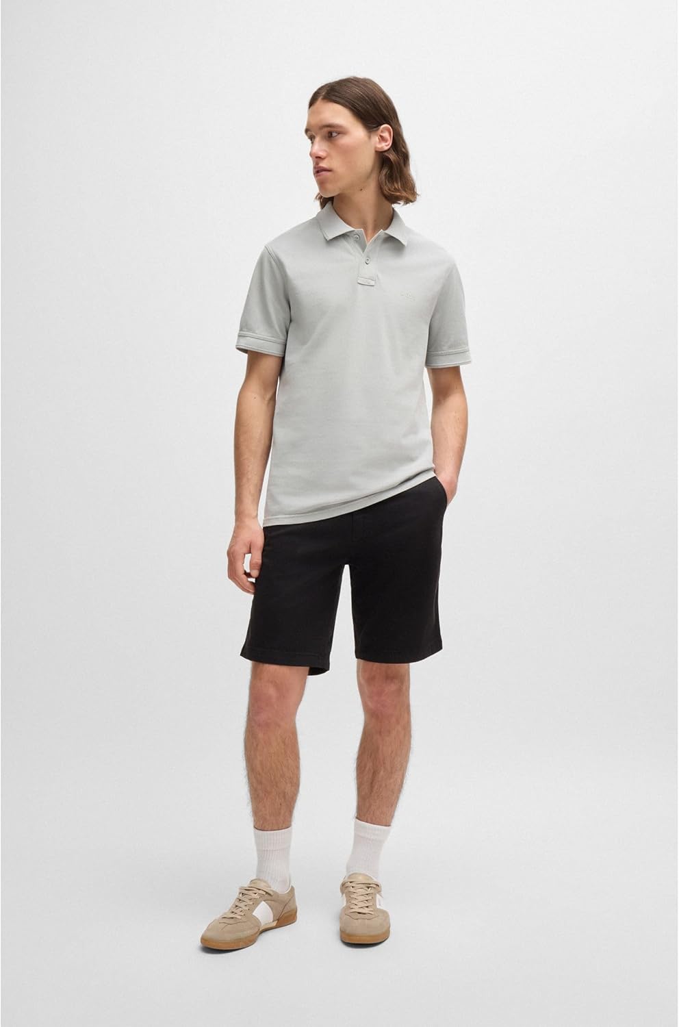 BOSS Herren Prime Polohemd S Silver 043, S Silver 043