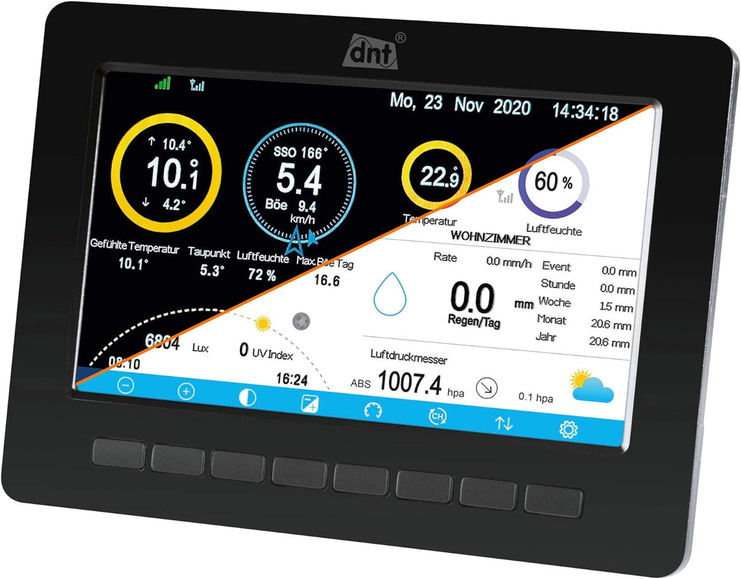 dnt Zusatz-Display für WeatherScreen PRO, DNT000007, inkl. Netzteil, schwarz