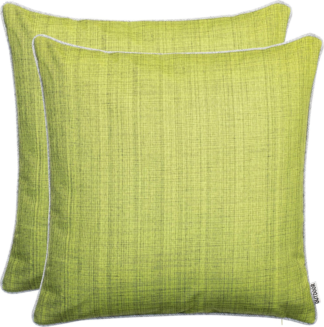 Brandsseller Kissen 2er-Set 45x45 cm Outdoor Garten Dekokissen mit Paspel - Leinenoptik Uni Schmutz-