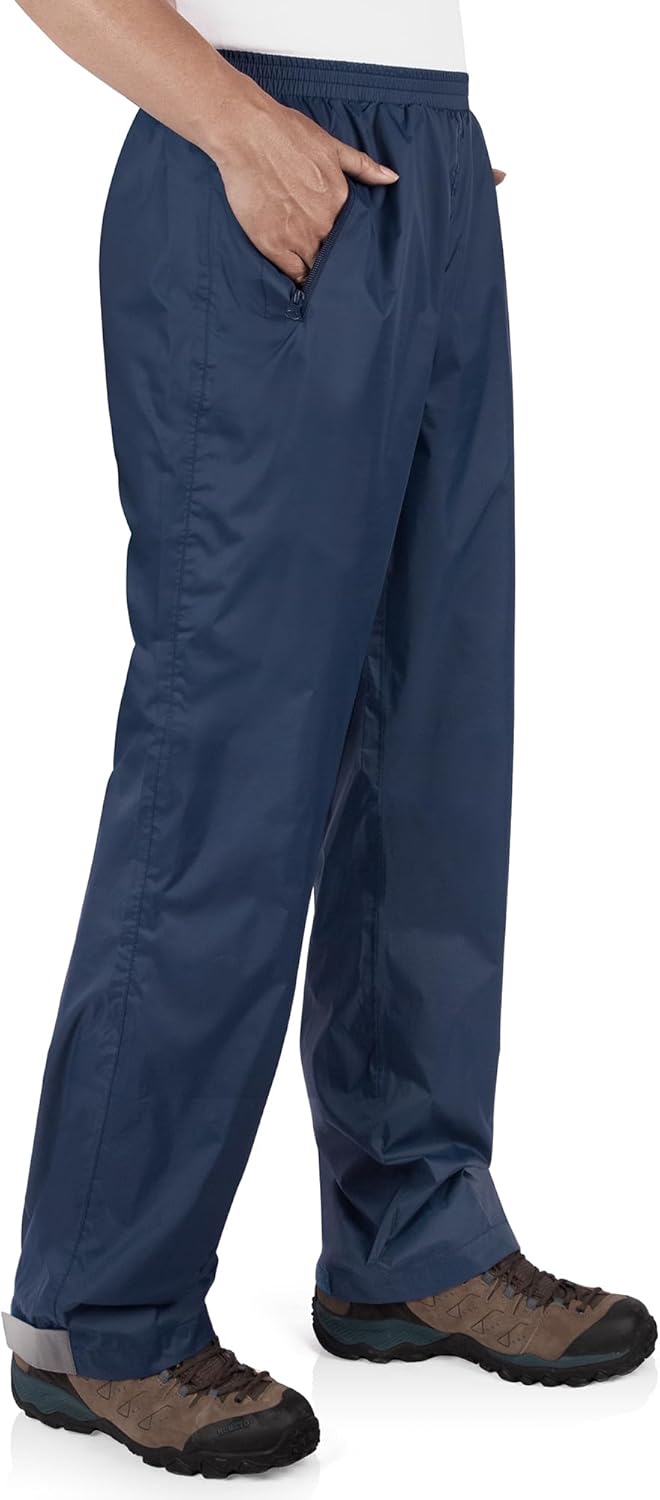 33,000ft Packbare Regenhose Herren Wasserdicht Leichte Fahrrad Überziehhose Winddicht Reflektierende
