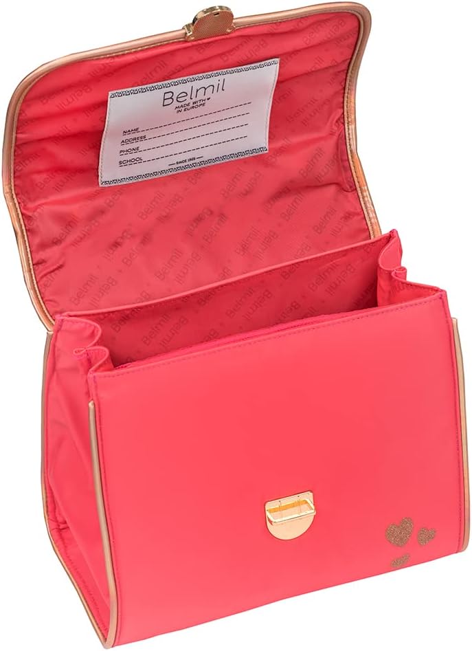 Belmil Premium Petite Kindergarten Schultertaschen Umhängetasche für Mädchen (305-51/P), Coral