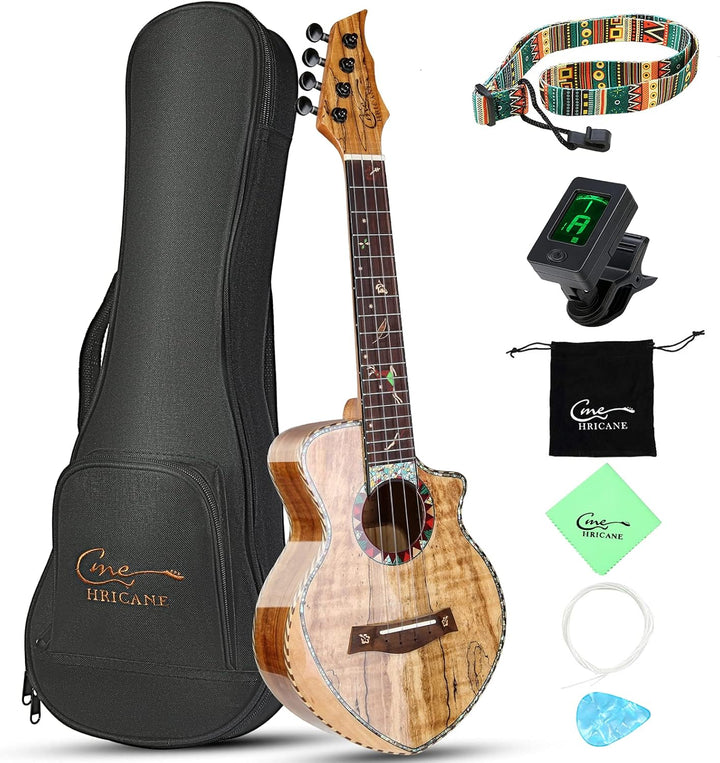 Hricane Konzert Ukulele aus edel hochqualitativ Spalten Ahorn, Professional Ukulelen glatt glänzend