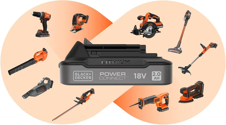Black+Decker Akku-Bohrschrauber, Bohrmaschine (18 V 1.5Ah, bürstenloses 2-Gang-Getriebe, LED-Arbeits