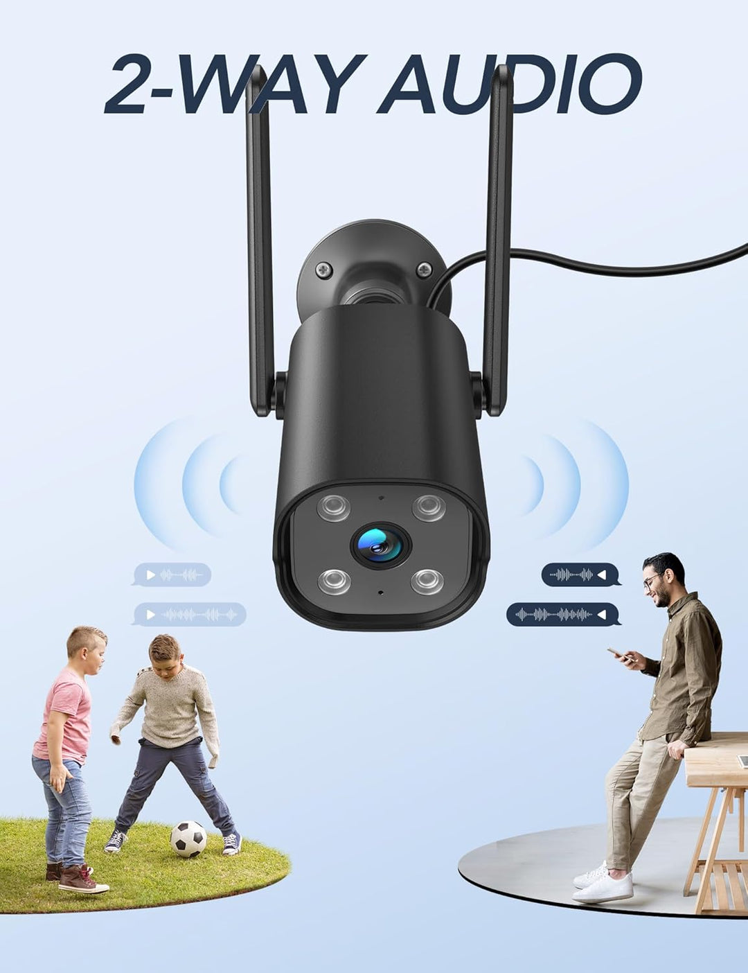 GNCC Überwachungskamera Aussen 2K, Kamera Überwachung Aussen, WLAN Kamera Outdoor, Bluetooth-Verbind