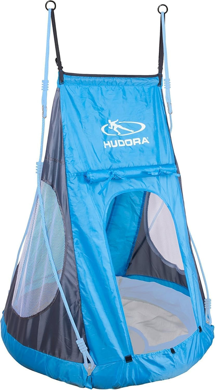 HUDORA Nestschaukel, blau - 100 kg belastbar - 72126 & Zelt für Nestschaukel 90 cm Cosy Castle - Gar
