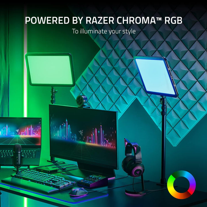 Razer Key Light Chroma - RGB Key Light für Streaming (Komplettlösung für Streaming-Beleuchtung, Indi