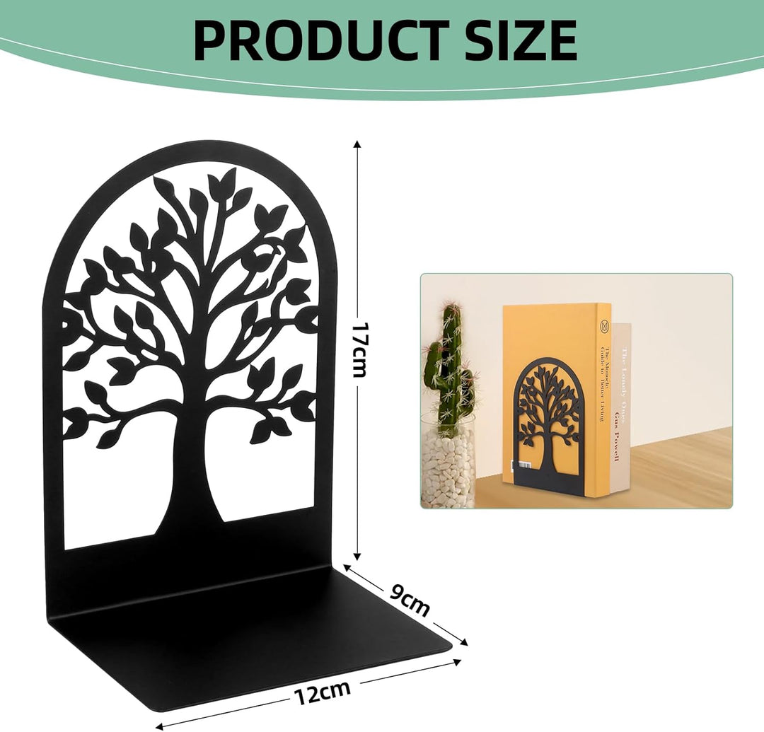 Otauoaea 8 Stück Metall-Schwarz Buchstütze | Bücherhalter | Bücherstütze | Buchstützen Organzier, Bo