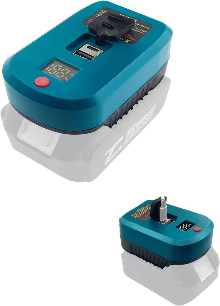 URUN USB-C Ladegerät 65W 3A Schnellladegerät für Makita akku 18V, Handy-Ladegerät-Adapter mit 5V USB