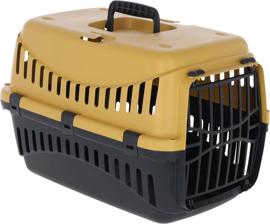 Kerbl Pet Transportbox Expedion, Transportmöglichkeit für Katzen/Hunde/Kleintiere, Kunststoff, Honey