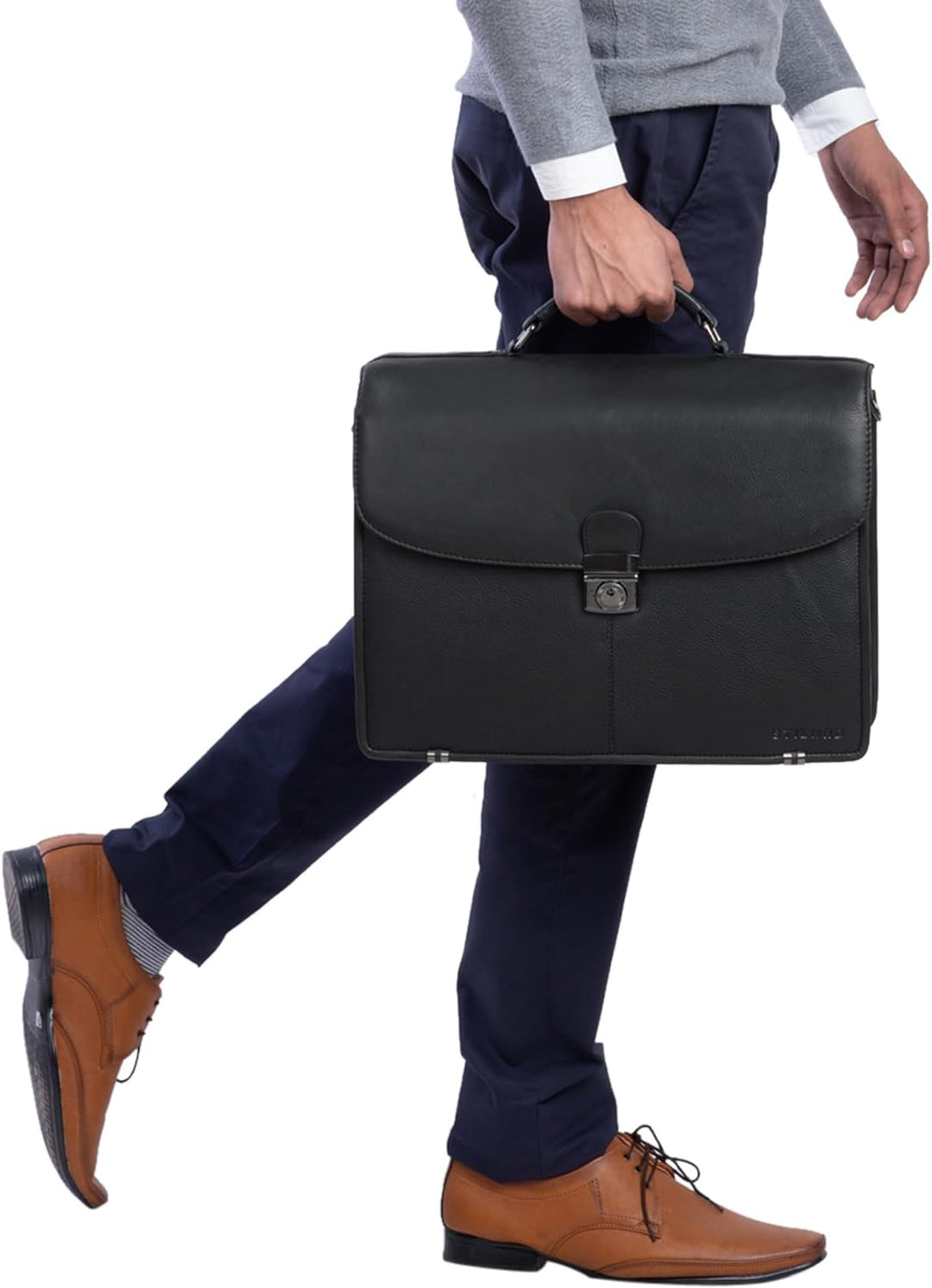 STILORD 'Miguel' Klassische Leder Aktentasche Schwarz Herren grosse Businesstasche Arbeit Bürotasche