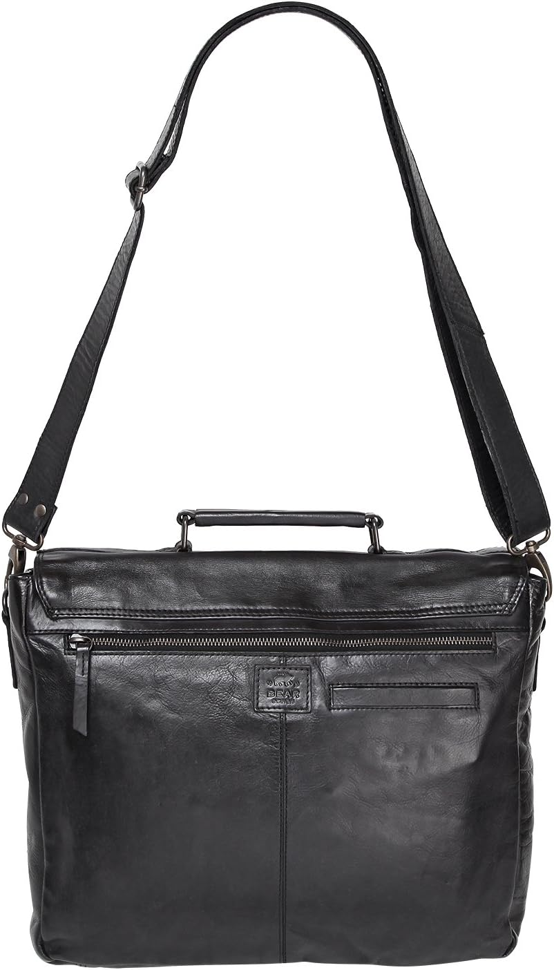 Bear-Design Business- / Laptop- / Aktentasche Collegetasche XXL (34/34/ 10) UNISEX, gewaschenes Lede